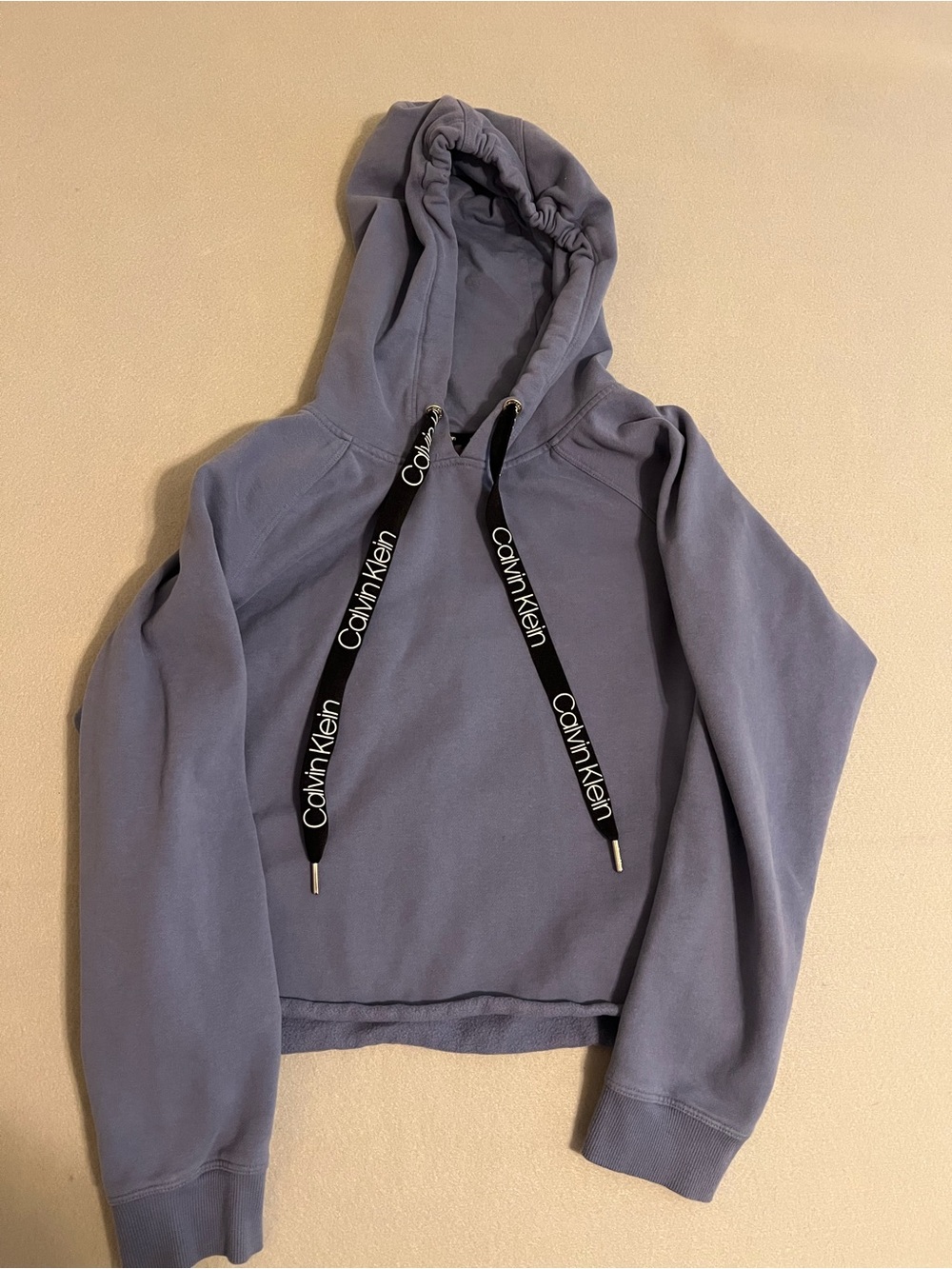 Calvin Klein Navy Logo-Trim Hooded Sweatshirt